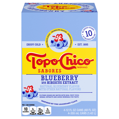Topo Chico Sparkling Water Blueberry With Hibiscus