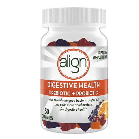 Align Digestive Health Prebiotic + Probiotic Supplement Gummies in Natural Fruit Flavors