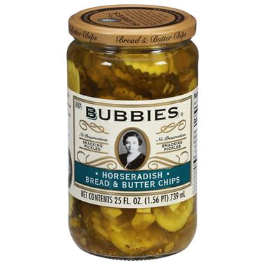 Bubbies Bread & Butter Pickle Chips, Horseradish