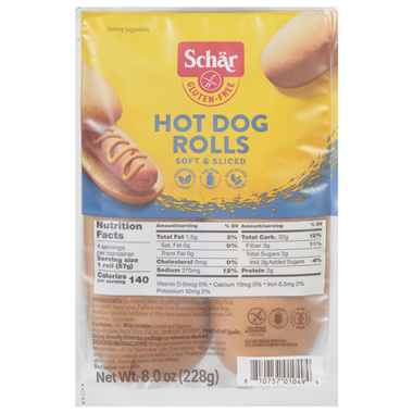 Schar Hot Dog Rolls, Gluten Free