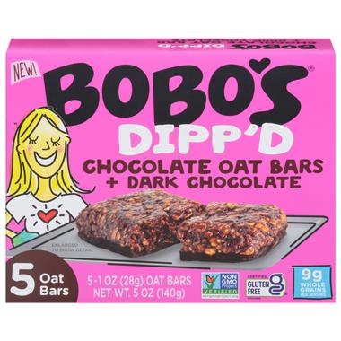 Bobo's Dipp'd Oat Bars, Chocolate Oat Bars & Dark Chocolate