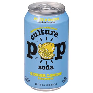 Culture Pop Probiotic Soda, Ginger Lemon & Turmeric
