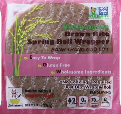 Star Anise Foods Vietnamese Brown Rice Spring Roll Wrapper