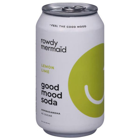 Rowdy Mermaid Good Mood Soda, Lemon Lime