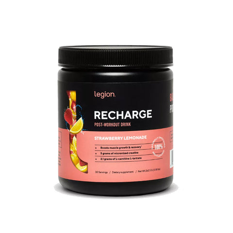 Legion Recharge Post Workout with Creatine, Strawberry Lemonade, 30 Servings