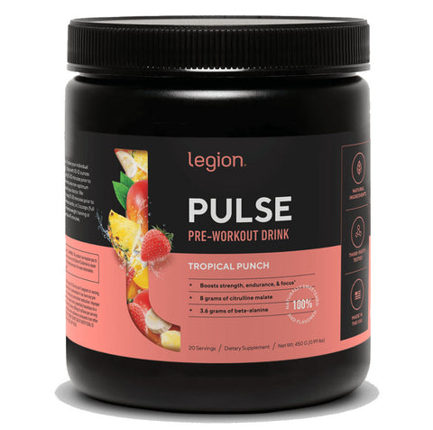 Legion, Pulse Pre-Workout with Caffeine, Tropical Punch, 20 Servings