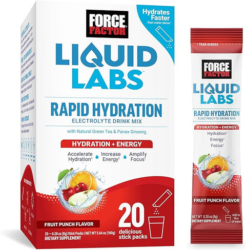 Force Factor, Liquid Labs Energy, Fruit Punch, 20 Count