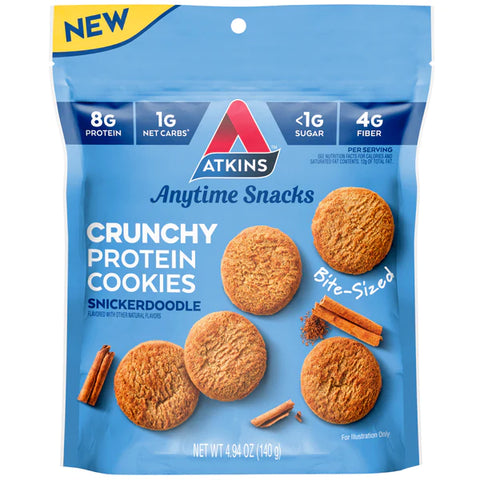 Atkins Protein Cookies, Chocolate Chip, Snickerdoodle