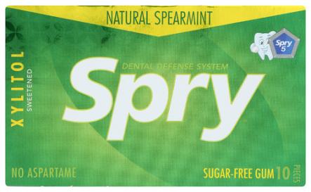 Spry Chewing Gum, Natural Spearmint