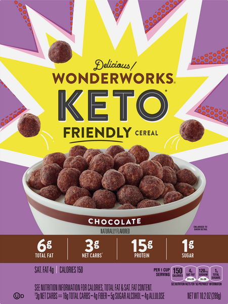 Wonderworks Keto Friendly Chocolate Cereal - 10.2 Ounce