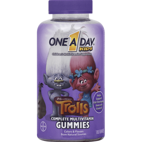One A Day Kids Dreamworks Trolls Complete Multivitamin Gummies - 180 Count
