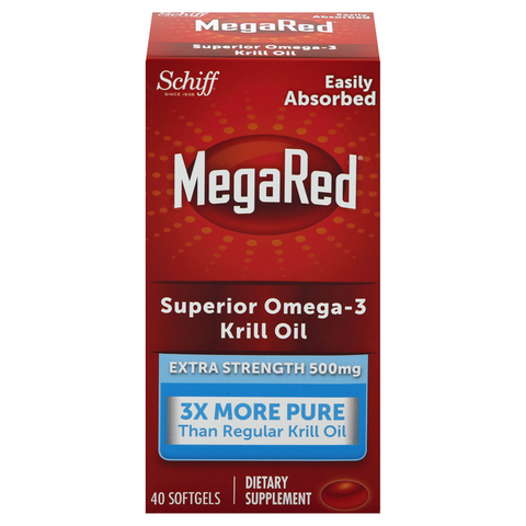 Schiff MegaRed Heart Health Omega-3 Krill Oil Extra Strength Softgels 500mg - 40 Each