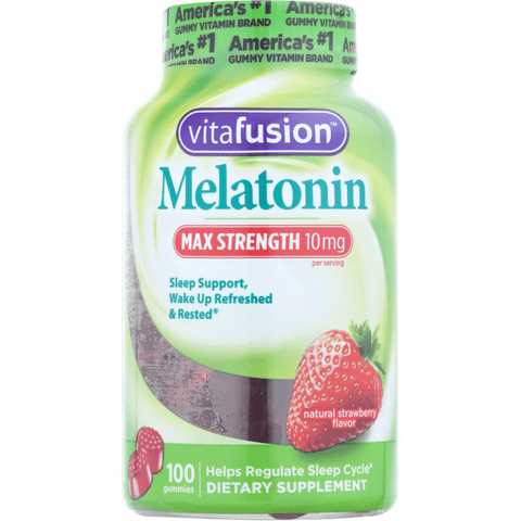Vitafusion Melatonin Max Strength 10Mg Strawberry Flavor Gummies - 100 Count