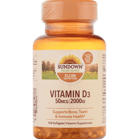 Sundown Naturals Vitamin D3 2000IU Softgels - 150 Each