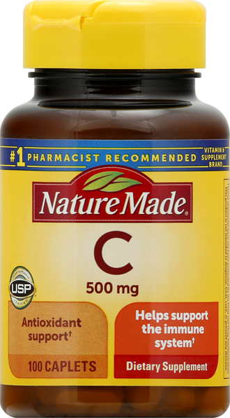 Nature Made Vitamin C 500mg Caplets - 100 Count