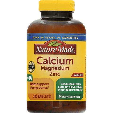 Nature Made Calcium Magnesium Zinc with Vitamin D Tablets - 300 Count
