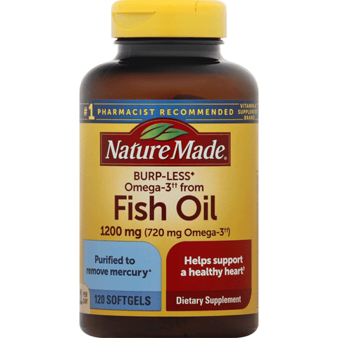 Nature Made Fish Oil One Per Day Burp-Less 1200mg Liquid Softgels - 120 Count