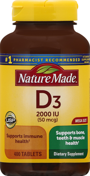 Nature Made Vitamin D3 2000 IU Tablets - 400 Count