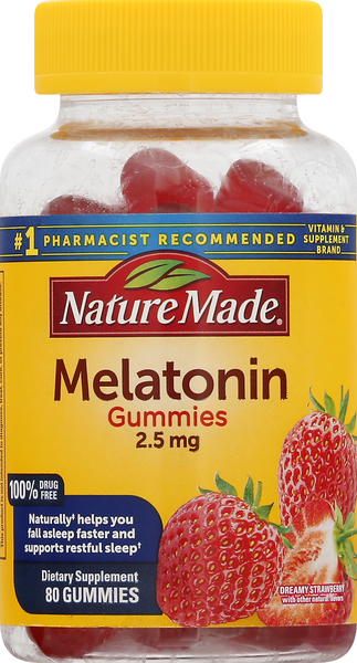 Nature Made Melatonin Adult Gummies Strawberry - 80 Count