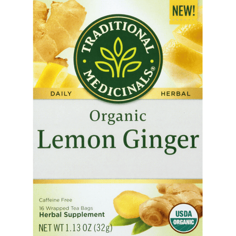 Traditional Medicinals Organic Lemon Ginger, 16 Count - 1.13 Ounce