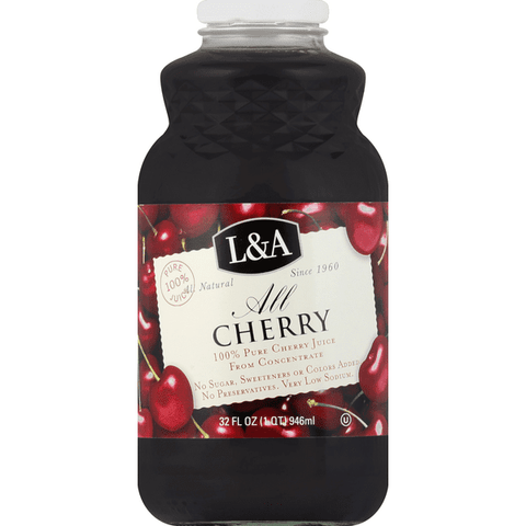 L&A All Black Cherry Juice - 32 Ounce
