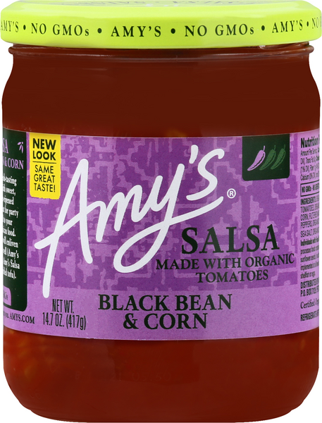 Amys Salsa, Black Bean & Corn - 14.7 Ounce