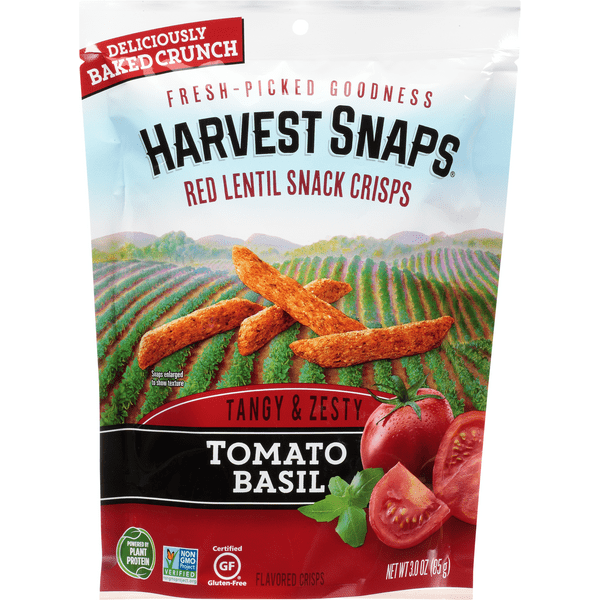 Harvest Snaps Tomato Basil Red Lentil Snack Crisps 3.0 oz, Vegetable