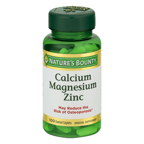 Nature's Bounty Calcium Magnesium Zinc Caplets - 100 Count