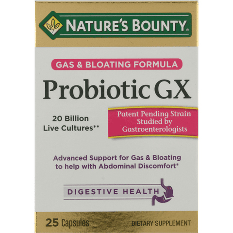 Nature's Bounty  Gas & Bloating Formula Probiotic GX Capsules - 25 Each
