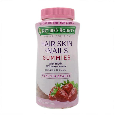 Nature's Bounty Hair, Skin & Nails Gummies, Strawberry - 140 Count