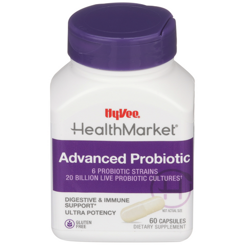 Hy-Vee HealthMarket Advanced Probiotic Dietary Supplement Capsules - 60 Count