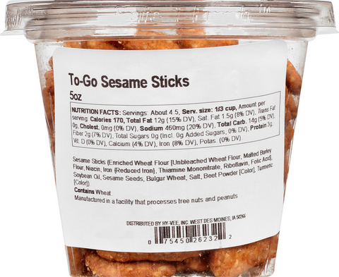 Hy-Vee Sesame Sticks, To-Go - 5 Ounce