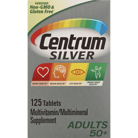 Centrum Silver Multivitamin/Mineral, Adults 50+, Tablets - 125 Count