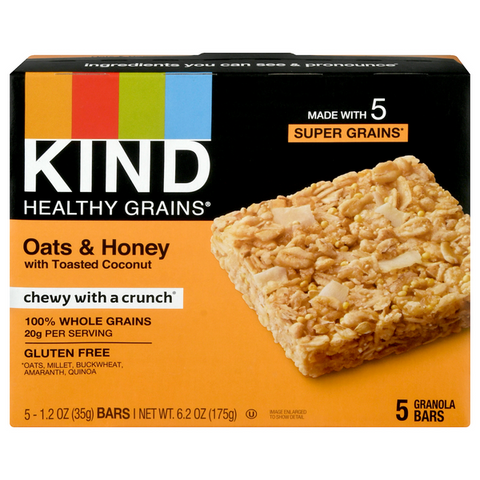 KIND Healthy Grains Oats & Honey with Toasted Coconut Granola Bars - 6.2 Ounce