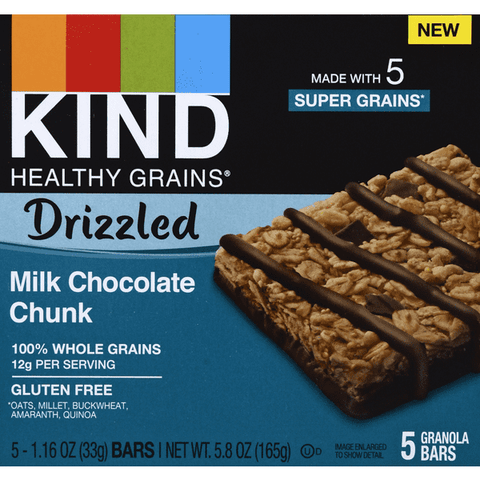 KIND Healthy Grains Milk Chocolate Drizzle 5-1.16oz Bars - 5.8 Ounce