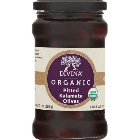 Divina Olives, Organic, Kalamata, Pitted - 10.2 Ounce