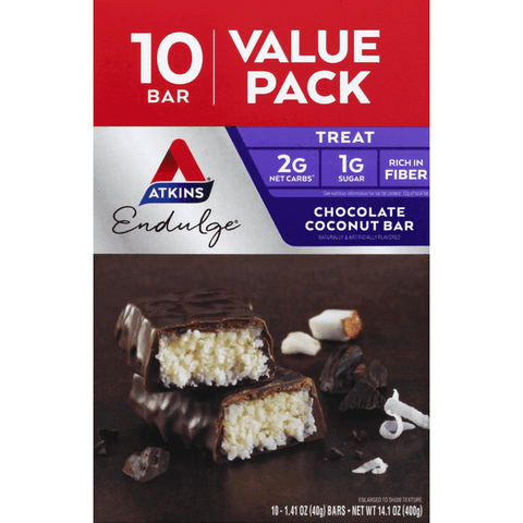 Atkins Endulge Chocolate Coconut Bar 10-1.4 oz Bars - 14.1 Ounce