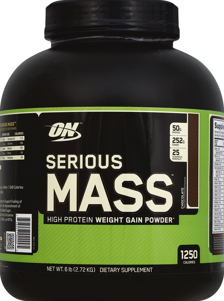 Optimum Nutrition, Serious Mass, 50g Protein Powder, Chocolate, 6 lb, 8  Servings 