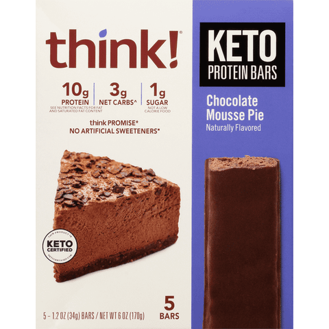 Think! Keto Protein Bars, Chocolate Mousse Pie, 5-1.2 oz - 6 Ounce