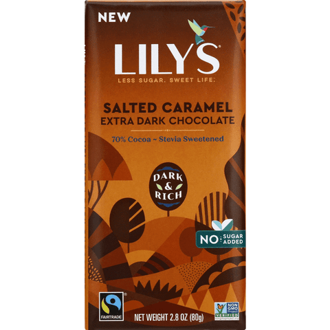 Lilys Extra Dark Chocolate, Salted Caramel, 70% Cocoa - 2.8 Ounce