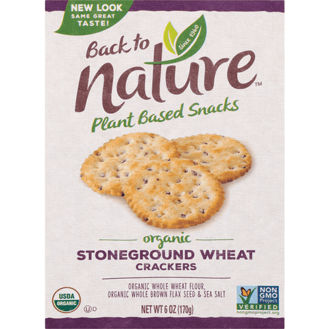 Back to Nature Organic Stoneground Wheat Crackers - 6 Ounce