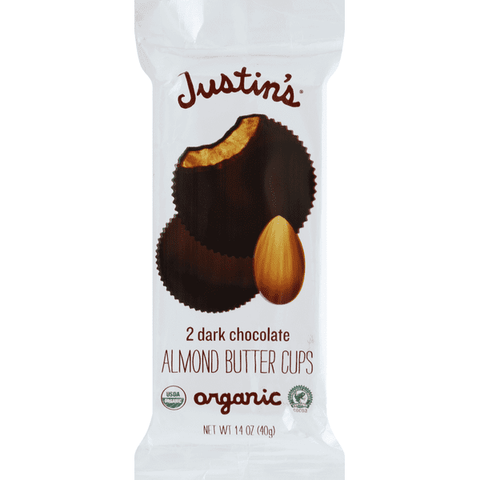Justin's Organic Dark Chocolate Almond Butter Cups 2 Count - 1.4 Ounce
