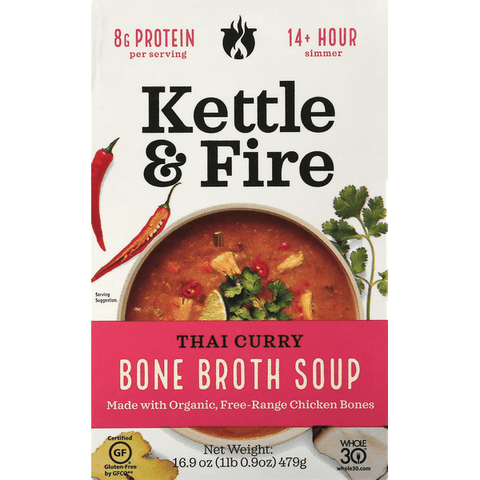 Kettle & Fire Soup, Thai Curry With Bone Broth - 16.9 Ounce