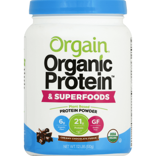 Orgain Organic Plant Based Protein Powder, Creamy Chocolate Fudge