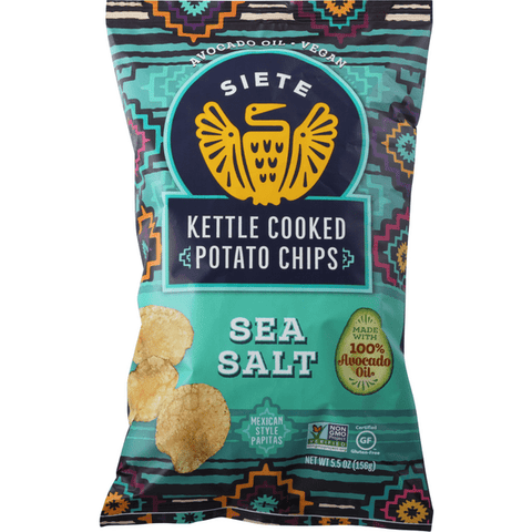 Siete Potato Chips, Grain Free, Kettle Cooked, Sea Salt - 5.5 Ounce