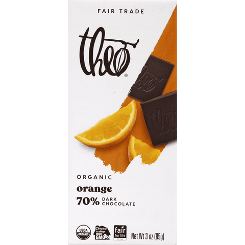 Theo Organic Orange 70% Dark Chocolate - 3 Ounce