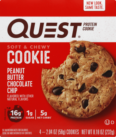 Quest Protein Cookie Peanut Butter Chocolate Chip 4 Count - 2.04 Ounce