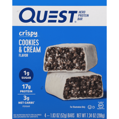 Quest Crispy Cookies & Cream 4pk - 7.34 Ounce