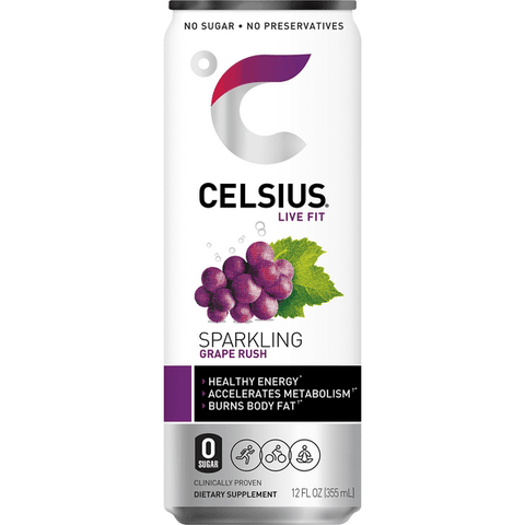 Celsius Live Fit Sparkling Grape Rush Dietary Supplement - 12 Ounce