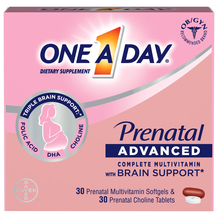 One A Day Prenatal Advanced Complete Multivitamin with Brain Support Tablets - 60 Count